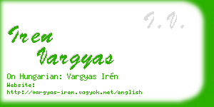 iren vargyas business card